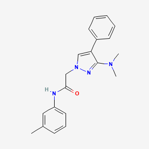 molecular formula C20H22N4O B2479738 2-(3-(二甲氨基)-4-苯基-1H-吡唑-1-基)-N-(间甲苯基)乙酰胺 CAS No. 1286714-71-3