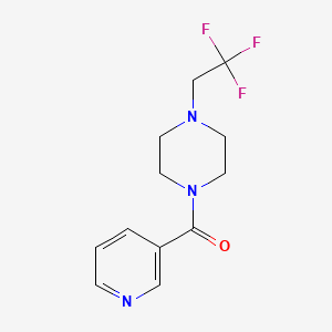 molecular formula C12H14F3N3O B2479743 1-(Pyridine-3-carbonyl)-4-(2,2,2-trifluoroethyl)piperazine CAS No. 1234823-09-6