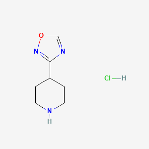 molecular formula C7H12ClN3O B2479747 3-(Piperidin-4-yl)-1,2,4-oxadiazole hydrochloride CAS No. 1250117-85-1; 1384079-72-4