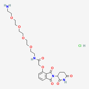 molecular formula C25H35ClN4O10 B2479754 N-(14-amino-3,6,9,12-tetraoxatetradecyl)-2-((2-(2,6-dioxopiperidin-3-yl)-1,3-dioxoisoindolin-4-yl)oxy)acetamide hydrochloride CAS No. 2245697-85-0