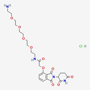 molecular formula C25H35ClN4O10 B2479754 N-(14-氨基-3,6,9,12-四氧杂十四烷基)-2-((2-(2,6-二氧杂哌啶-3-基)-1,3-二氧代异吲哚啉-4-基)氧基)乙酰胺盐酸盐 CAS No. 2245697-85-0