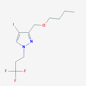 molecular formula C11H16F3IN2O B2479757 3-(butoxymethyl)-4-iodo-1-(3,3,3-trifluoropropyl)-1H-pyrazole CAS No. 1856043-04-3