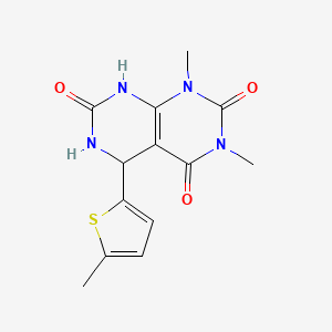 molecular formula C13H14N4O3S B2479760 1,3-二甲基-5-(5-甲基噻吩-2-基)-5,6-二氢嘧啶并[4,5-d]嘧啶-2,4,7(1H,3H,8H)-三酮 CAS No. 1171932-26-5