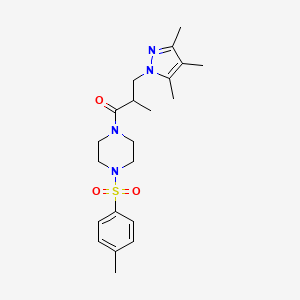 2-Methyl-1-[4-(4-methylphenyl)sulfonylpiperazin-1-yl]-3-(3,4,5-trimethylpyrazol-1-yl)propan-1-one