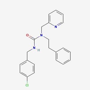 molecular formula C22H22ClN3O B2479763 3-(4-Chlorobenzyl)-1-phenethyl-1-(pyridin-2-ylmethyl)urea CAS No. 1286718-22-6