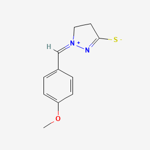 molecular formula C11H12N2OS B2479767 1-[(4-Methoxyphenyl)methylene]-3-thioxoxpyrazolidinium inner salt CAS No. 122375-39-7