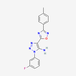 1-(3-fluorophenyl)-4-(3-(p-tolyl)-1,2,4-oxadiazol-5-yl)-1H-1,2,3-triazol-5-amine