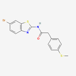 molecular formula C16H13BrN2OS2 B2479782 N-(6-bromobenzo[d]thiazol-2-yl)-2-(4-(methylthio)phenyl)acetamide CAS No. 941883-01-8