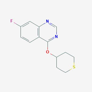 molecular formula C13H13FN2OS B2479789 7-氟-4-(噻烷-4-氧基)喹唑啉 CAS No. 2199387-49-8