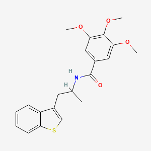molecular formula C21H23NO4S B2479794 N-[1-(1-Benzothiophen-3-yl)propan-2-yl]-3,4,5-trimethoxybenzamide CAS No. 2415628-79-2