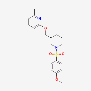 molecular formula C19H24N2O4S B2479795 2-[[1-(4-Methoxyphenyl)sulfonylpiperidin-3-yl]methoxy]-6-methylpyridine CAS No. 2379952-90-4
