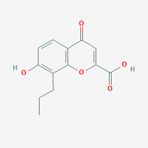 molecular formula C13H12O5 B024798 7-羟基-4-氧代-8-丙基-4H-香豆素-2-羧酸 CAS No. 105212-09-7