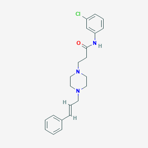 molecular formula C22H26ClN3O B247984 N-(3-chlorophenyl)-3-{4-[(2E)-3-phenyl-2-propenyl]-1-piperazinyl}propanamide 