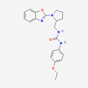 molecular formula C21H24N4O3 B2479870 1-((1-(Benzo[d]oxazol-2-yl)pyrrolidin-2-yl)methyl)-3-(4-ethoxyphenyl)urea CAS No. 1788533-94-7