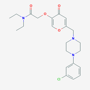 molecular formula C22H28ClN3O4 B2479879 2-((6-((4-(3-chlorophenyl)piperazin-1-yl)methyl)-4-oxo-4H-pyran-3-yl)oxy)-N,N-diethylacetamide CAS No. 898456-73-0