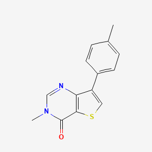 molecular formula C14H12N2OS B2479883 3-methyl-7-(4-methylphenyl)thieno[3,2-d]pyrimidin-4(3H)-one CAS No. 1215566-62-3