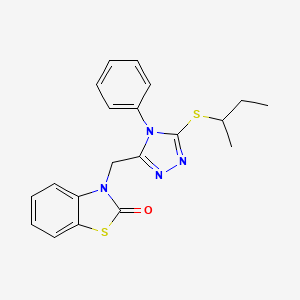 molecular formula C20H20N4OS2 B2479889 3-((5-(sec-butylthio)-4-phenyl-4H-1,2,4-triazol-3-yl)methyl)benzo[d]thiazol-2(3H)-one CAS No. 847401-04-1