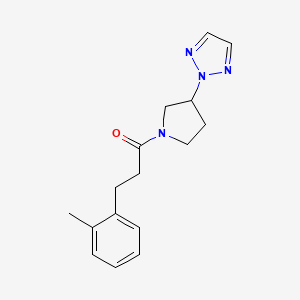 molecular formula C16H20N4O B2479907 1-(3-(2H-1,2,3-三唑-2-基)吡咯烷-1-基)-3-(邻甲苯基)丙-1-酮 CAS No. 2034409-40-8