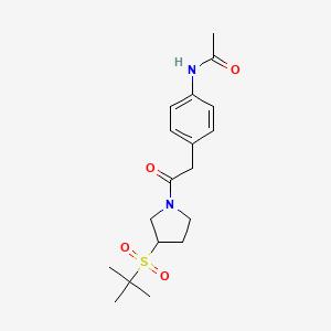 molecular formula C18H26N2O4S B2479908 N-(4-(2-(3-(叔丁基磺酰基)吡咯烷-1-基)-2-氧代乙基)苯基)乙酰胺 CAS No. 1797966-07-4