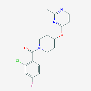 molecular formula C17H17ClFN3O2 B2479921 (2-氯-4-氟苯基)(4-((2-甲基嘧啶-4-基)氧基)哌啶-1-基)甲苯酮 CAS No. 2097915-94-9