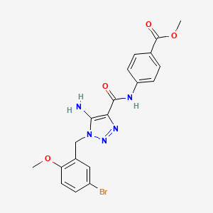 molecular formula C19H18BrN5O4 B2479925 methyl 4-(5-amino-1-(5-bromo-2-methoxybenzyl)-1H-1,2,3-triazole-4-carboxamido)benzoate CAS No. 899737-95-2