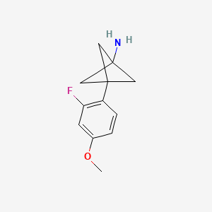 molecular formula C12H14FNO B2479943 3-(2-Fluoro-4-methoxyphenyl)bicyclo[1.1.1]pentan-1-amine CAS No. 2287282-80-6