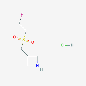 molecular formula C6H13ClFNO2S B2479945 3-[(2-Fluoroethanesulfonyl)methyl]azetidine hydrochloride CAS No. 2044901-58-6
