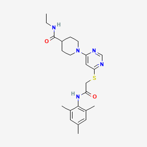 N-ethyl-1-(6-((2-(mesitylamino)-2-oxoethyl)thio)pyrimidin-4-yl)piperidine-4-carboxamide