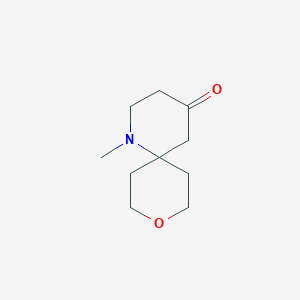 molecular formula C10H17NO2 B2479955 1-Methyl-9-oxa-1-azaspiro[5.5]undecan-4-one CAS No. 1824084-45-8