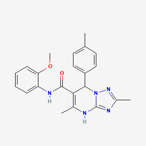 molecular formula C22H23N5O2 B2479957 N-(2-甲氧基苯基)-2,5-二甲基-7-(对甲苯基)-4,7-二氢-[1,2,4]三唑并[1,5-a]嘧啶-6-甲酰胺 CAS No. 899997-55-8