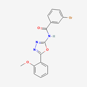 molecular formula C16H12BrN3O3 B2479958 3-bromo-N-(5-(2-methoxyphenyl)-1,3,4-oxadiazol-2-yl)benzamide CAS No. 941937-48-0