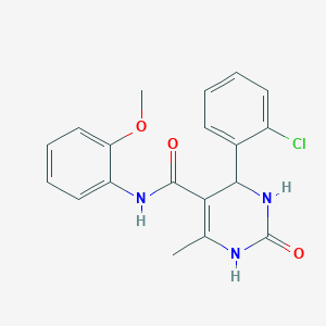 molecular formula C19H18ClN3O3 B2479963 4-(2-氯苯基)-N-(2-甲氧基苯基)-6-甲基-2-氧代-3,4-二氢-1H-嘧啶-5-甲酰胺 CAS No. 421575-68-0