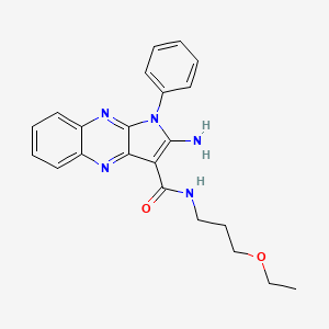 molecular formula C22H23N5O2 B2479964 2-氨基-N-(3-乙氧基丙基)-1-苯基-1H-吡咯并[2,3-b]喹喔啉-3-甲酰胺 CAS No. 371116-80-2