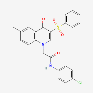 molecular formula C24H19ClN2O4S B2479967 N-(4-氯苯基)-2-(6-甲基-4-氧代-3-(苯磺酰)喹啉-1(4H)-基)乙酰胺 CAS No. 902521-04-4