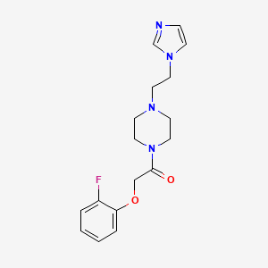 molecular formula C17H21FN4O2 B2479979 1-(4-(2-(1H-咪唑-1-基)乙基)哌嗪-1-基)-2-(2-氟苯氧基)乙酮 CAS No. 1396809-13-4