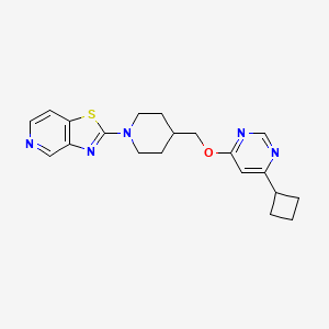 B2479981 2-[4-[(6-Cyclobutylpyrimidin-4-yl)oxymethyl]piperidin-1-yl]-[1,3]thiazolo[4,5-c]pyridine CAS No. 2380069-31-6