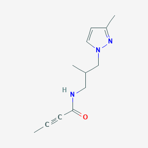 B2479983 N-[2-Methyl-3-(3-methylpyrazol-1-yl)propyl]but-2-ynamide CAS No. 2411200-07-0