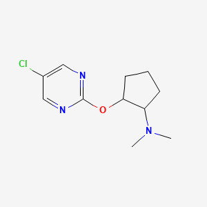 molecular formula C11H16ClN3O B2479992 2-[(5-氯嘧啶-2-基)氧基]-N,N-二甲基环戊烷-1-胺 CAS No. 2200496-93-9