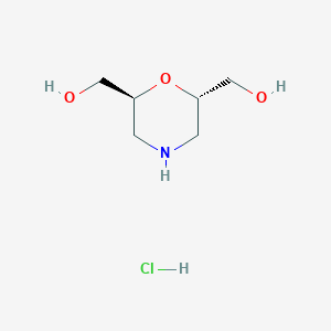 molecular formula C6H14ClNO3 B2479994 [(2S,6S)-6-(羟甲基)吗啉-2-基]甲醇；盐酸盐 CAS No. 2260917-59-5