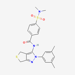 molecular formula C22H24N4O3S2 B2479999 N-(2-(3,5-二甲基苯基)-4,6-二氢-2H-噻吩并[3,4-c]吡唑-3-基)-4-(N,N-二甲基磺酰胺基)苯甲酰胺 CAS No. 361172-43-2
