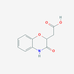 molecular formula C10H9NO4 B024800 (3-氧代-3,4-二氢-2H-1,4-苯并恶杂环-2-基)乙酸 CAS No. 106660-11-1