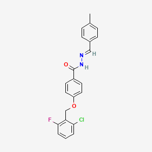 B2480007 4-[(2-chloro-6-fluorobenzyl)oxy]-N'-[(E)-(4-methylphenyl)methylidene]benzenecarbohydrazide CAS No. 303987-26-0