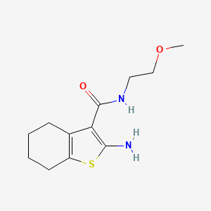 molecular formula C12H18N2O2S B2480010 2-amino-N-(2-methoxyethyl)-4,5,6,7-tetrahydro-1-benzothiophene-3-carboxamide CAS No. 496033-70-6