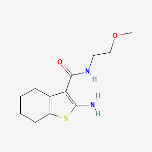 molecular formula C12H18N2O2S B2480010 2-amino-N-(2-méthoxyéthyl)-4,5,6,7-tétrahydro-1-benzothiophène-3-carboxamide CAS No. 496033-70-6