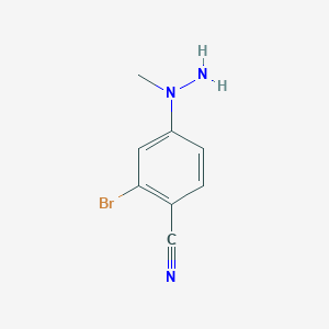 molecular formula C8H8BrN3 B2480015 2-Bromo-4-(1-methylhydrazin-1-yl)benzonitrile CAS No. 1403483-69-1