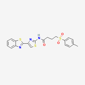 molecular formula C21H19N3O3S3 B2480017 N-(4-(benzo[d]thiazol-2-yl)thiazol-2-yl)-4-tosylbutanamide CAS No. 941925-78-6