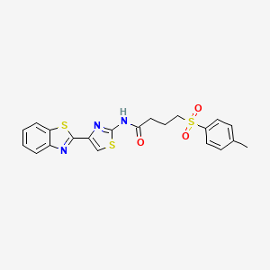 molecular formula C21H19N3O3S3 B2480017 N-(4-(benzo[d]tiazol-2-il)tiazol-2-il)-4-tosilbutanamida CAS No. 941925-78-6