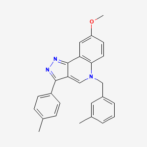 molecular formula C26H23N3O B2480019 8-Methoxy-3-(4-methylphenyl)-5-[(3-methylphenyl)methyl]pyrazolo[4,3-c]quinoline CAS No. 866588-50-3