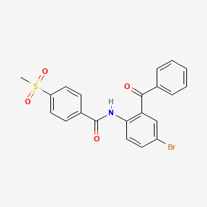 molecular formula C21H16BrNO4S B2480031 N-(2-苯甲酰基-4-溴苯基)-4-(甲磺酰基)苯甲酰胺 CAS No. 674802-99-4