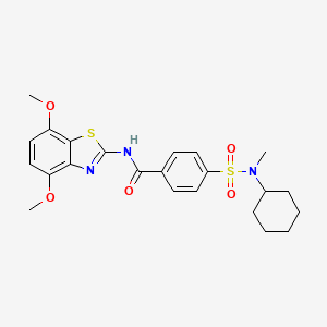 molecular formula C23H27N3O5S2 B2480035 4-[cyclohexyl(methyl)sulfamoyl]-N-(4,7-dimethoxy-1,3-benzothiazol-2-yl)benzamide CAS No. 905698-82-0